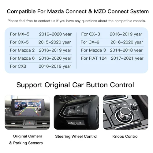 Imagen 2 del producto Nueva actualización CarPlay Android Auto adaptador de concentrador USB para Mazda 2 3 6 CX3 CX5 CX8 CX9 MX5 miata TK78669U0C Kit de adaptación 00008FZ34