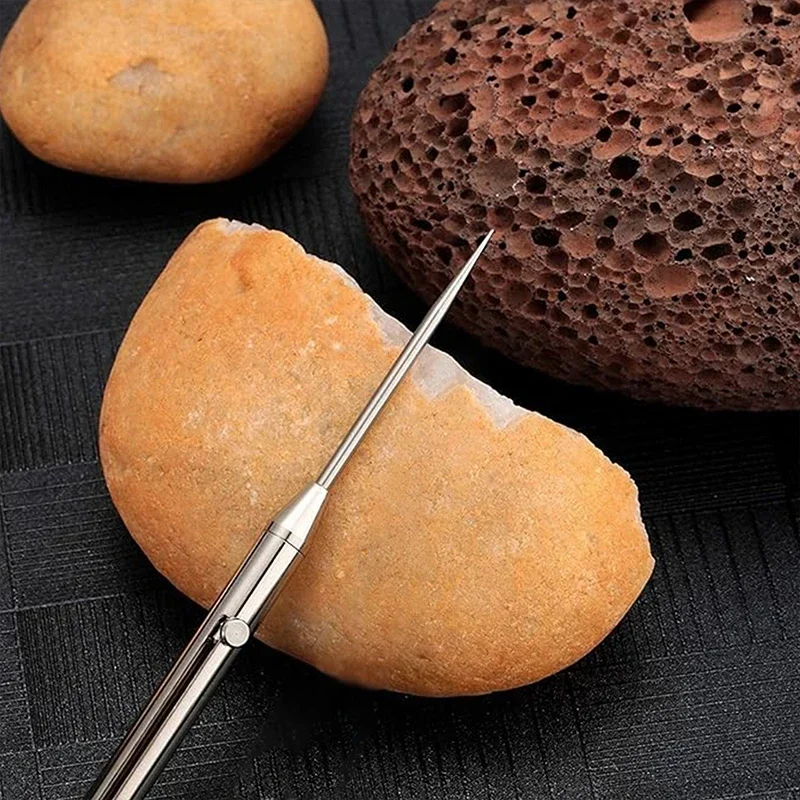 Portable Titanium Toothpicks Alloy Push-pull Spring Design With Metal Toothpick Holder for Outdoor Picnic Camping Accessories