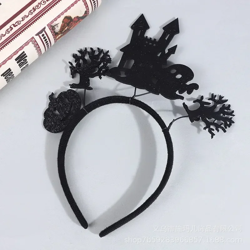 Halloween Bat Headband Ghost Witch Castle Head Band Boo Pumpkin Party Happy 2024 Halloween Party Supplies Kids Favor