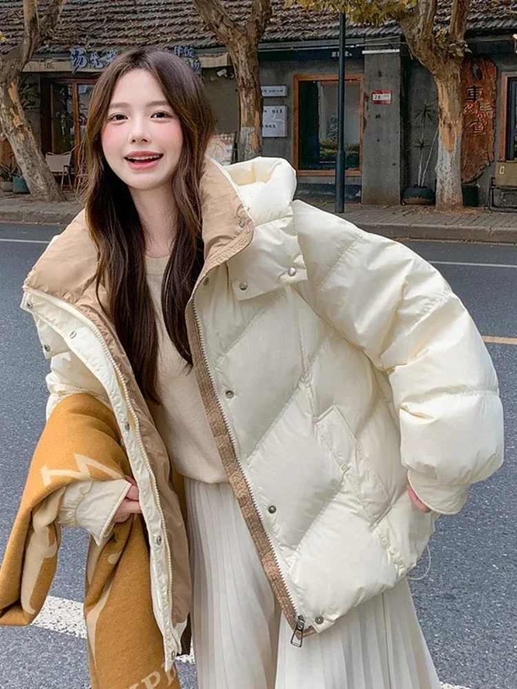Protection Bread Parkas Women Clothing Short Cotton Coat 2026 Winter New Style Loose Fit Thickened Petite Cotton Jacket Cold