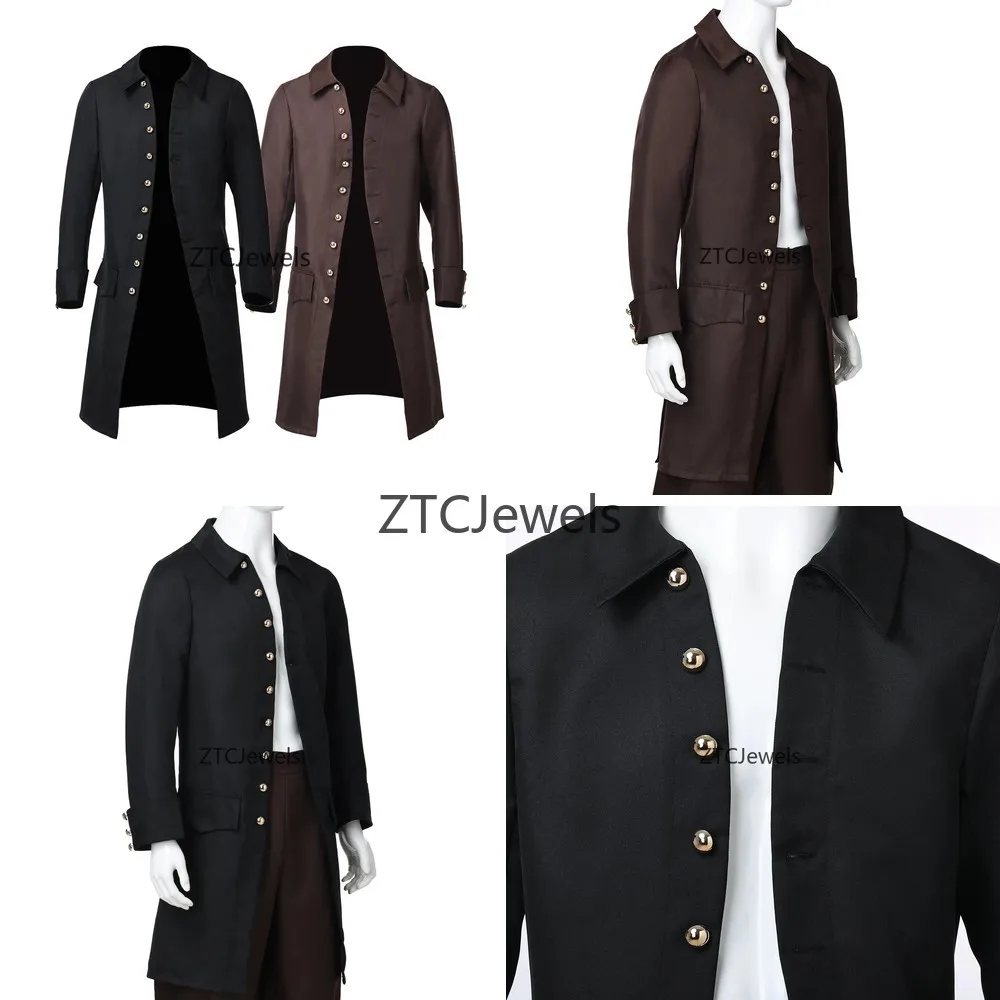 

Steampunk Coat Men Cosplay Victorian Gothic Jacket Vintage Medieval Colonial Costume Halloween Party