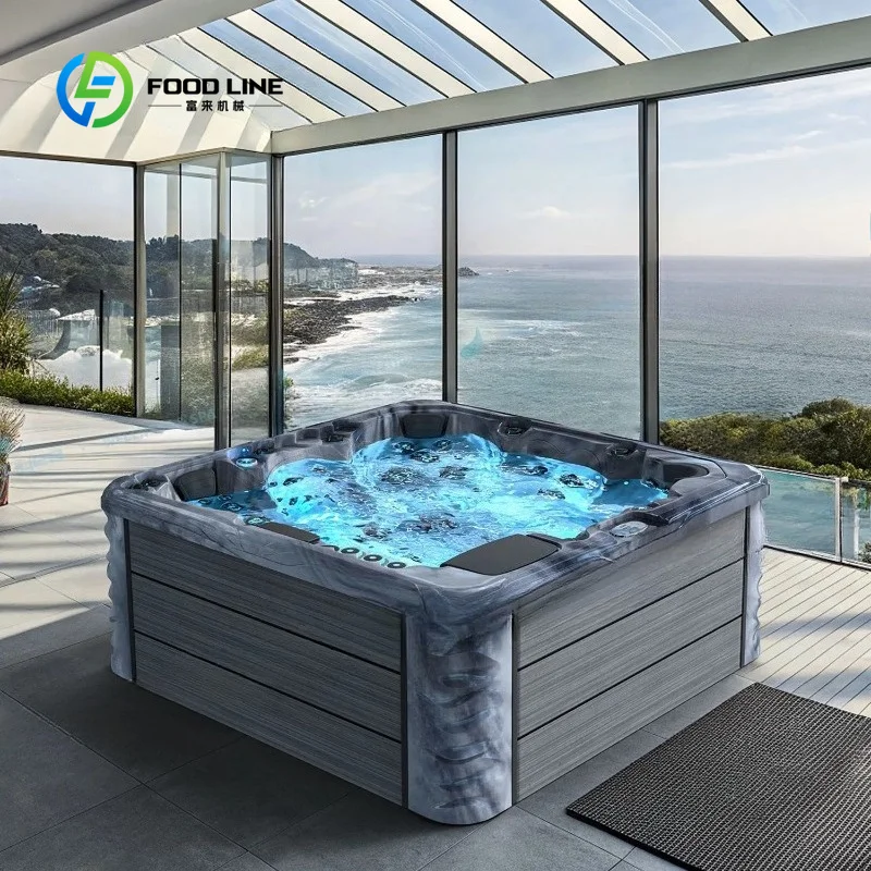Freestanding Acrylic Massage Hot Tub Custom Family Share Outdoor SPA Tub for Household Outdoor Entertainment