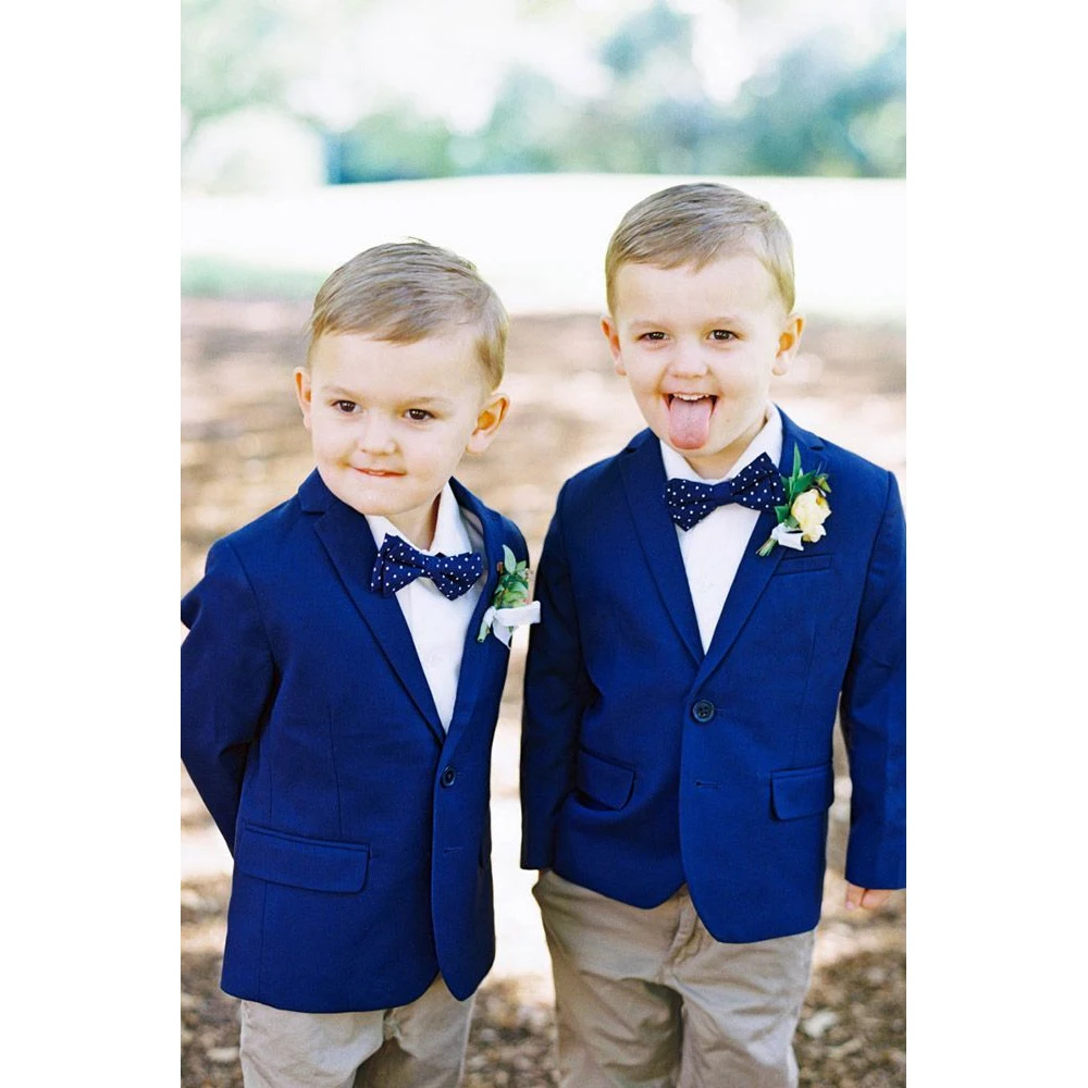 Fashion Royal Blue Boy's Suit Children Day Kid Custom Notch Lapel Blazer 1 Piece Wedding Party Flower Boy Elegant Tuxedo Costume