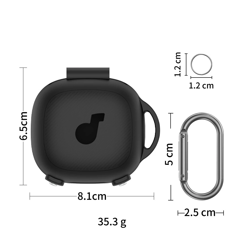 Headphone Silicone Case for Soundcore Sport X20 Sport/X20 Drop-proof and Dust-proof Headphone Protective Sleeve with Hook Black view 4