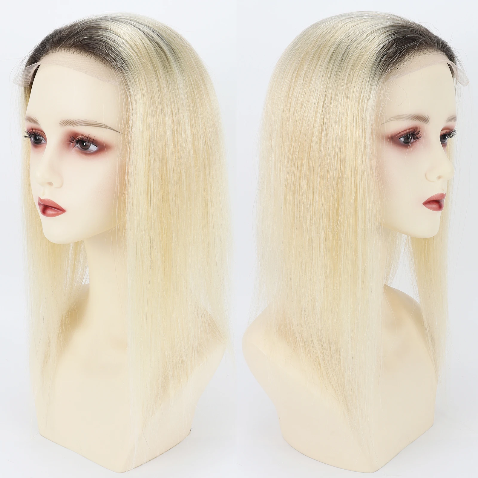 2/613 أومبير أشقر فاتح توبر مع الدانتيل الجبهة ريال ريمي الشعر البشري الشعر المستعار 5x5 بوصة الحرير قاعدة قطع الشعر شعري طبيعي