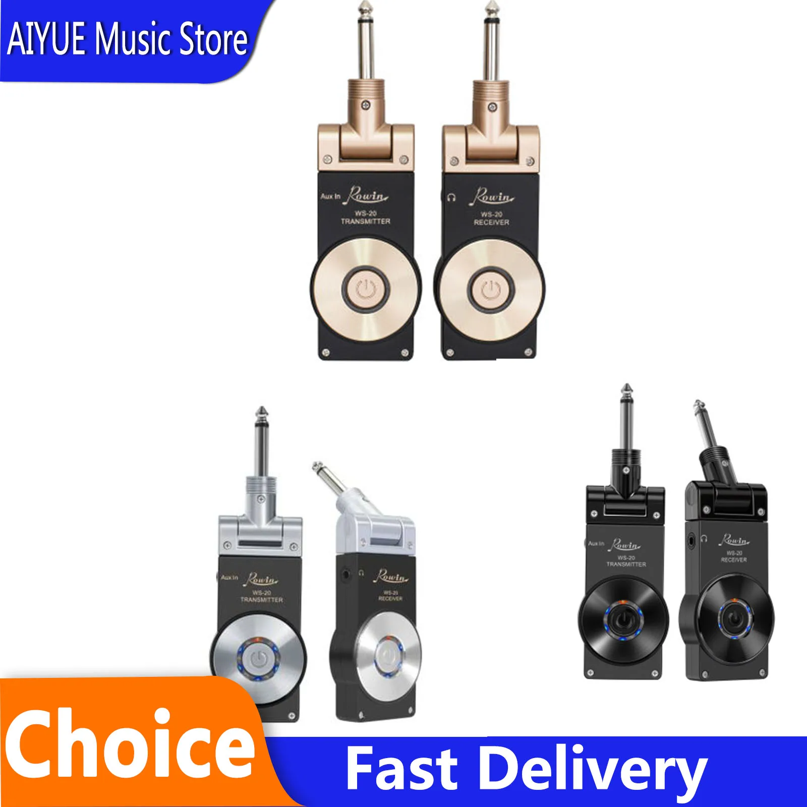 rowin-ws-20-wireless-guitar-system-transmitte-receive-digital-transmitter-for-electric-guitar-bass-violin-connect-amp-100ft-tra