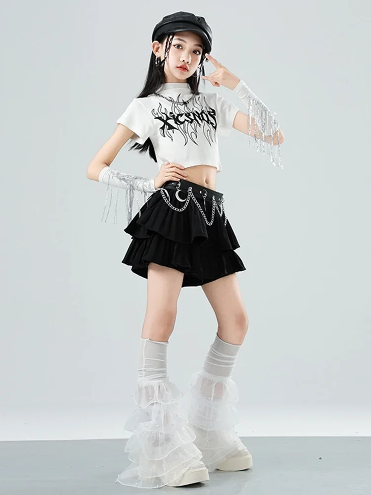 Costume da ballo di strada per ragazza Abbigliamento da ballo jazz Vestito hip-hop Bambini Stage Streetwear Abiti da spettacolo per cheerleader XH2649