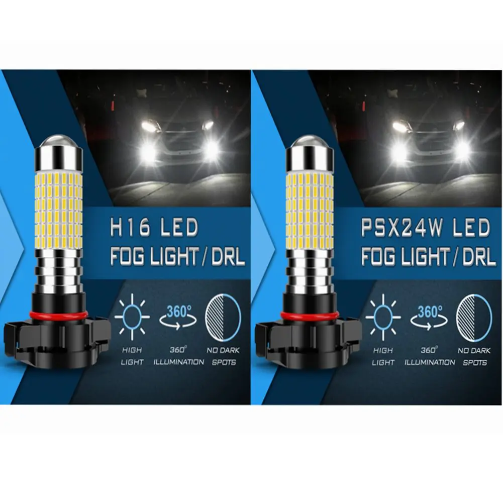 2x PSX24W H16 5202 Super Bright LED Canbus Car Front Driving Lights 12V  CSP LED Foglamps Bulb 5000LM Auto Front Fog Lamp