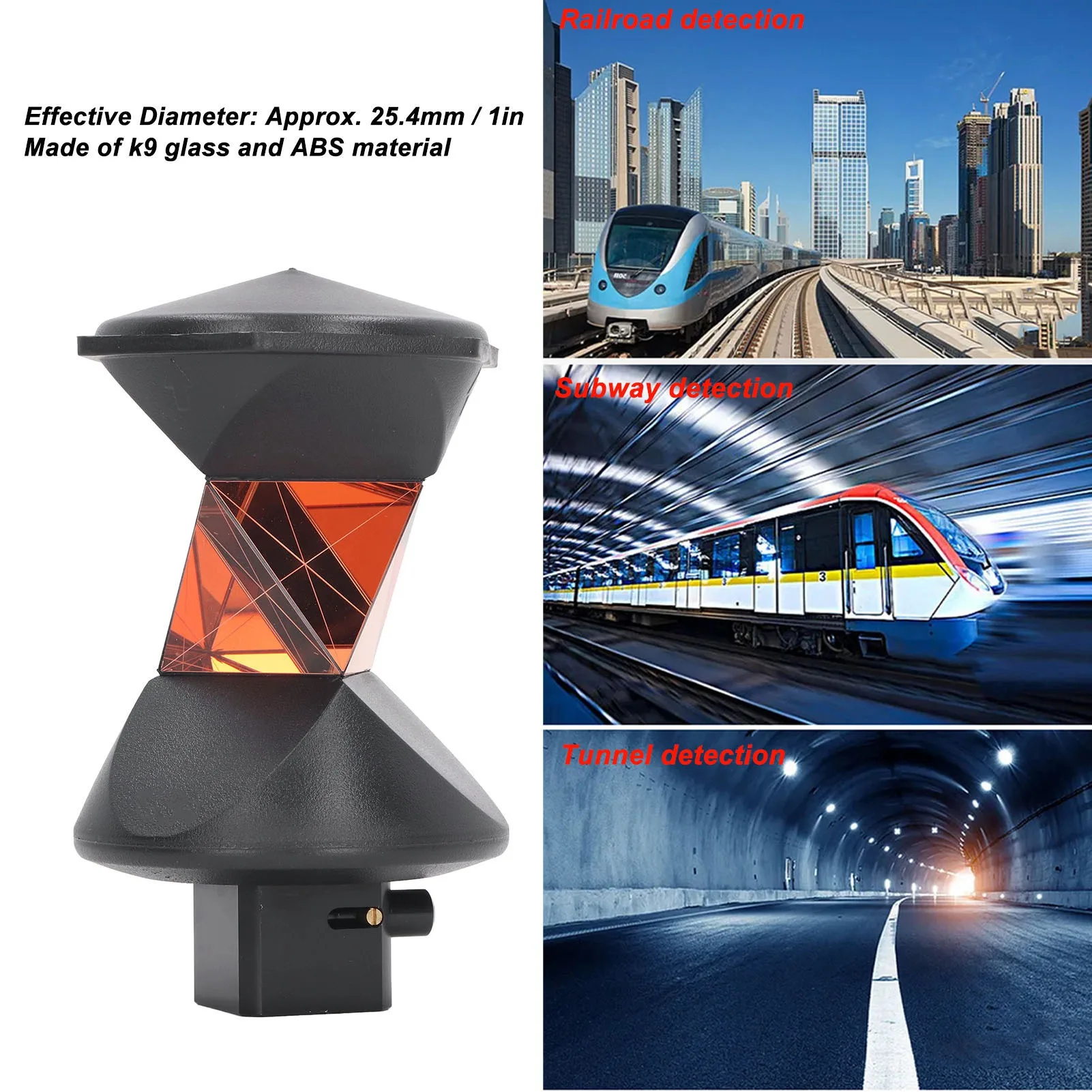 Призма тахеометра 360° °    Призма тахеометра с автоматическим отслеживанием, высокоточная пленочная треугольная призма для GRZ4