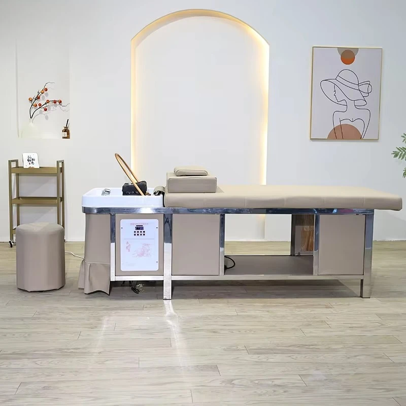 Modern ceramic multi-functional beauty salon spa shampoo bed with LED display to display operation status