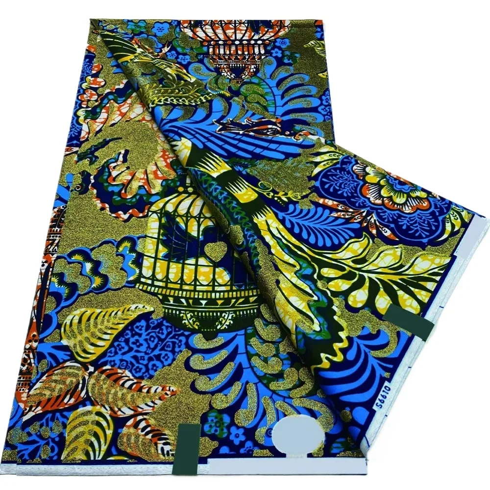 

Nieuwste Grand Super 100% Katoen Afrikaanse Gouden Wax Stof 6 Yard Hoge Kwaliteit Wax Print Ankara Stof Voor Naaien Vrouwen Fees