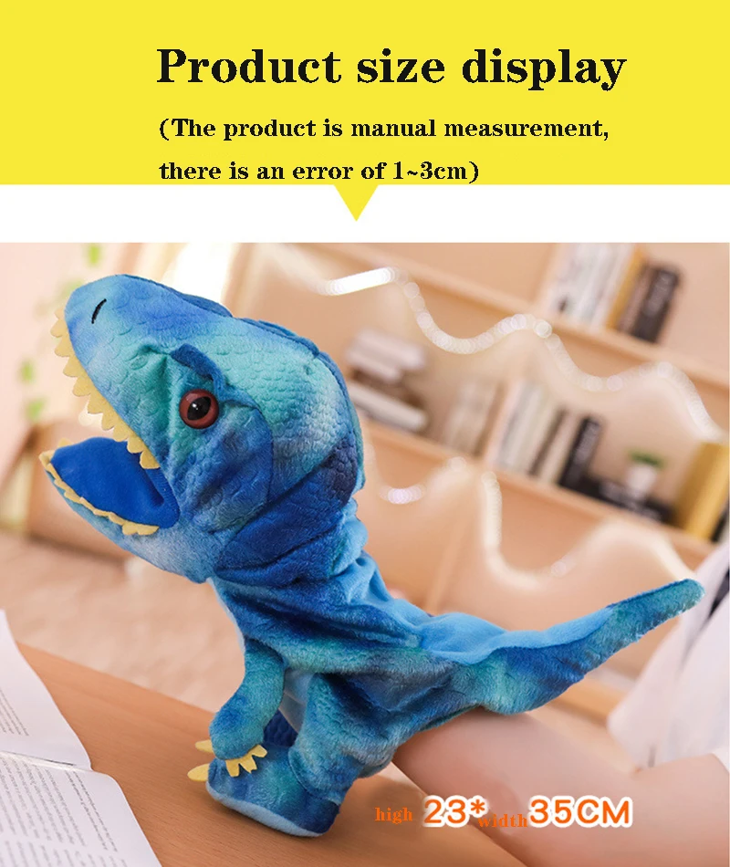 Niedliche Dinosaurier-Fingerpuppen für Kinder können ihre Münder bewegen und öffnen. Handpuppen, die Lernen, lustiges Begleitspielzeug, Geschenk – Detail 2