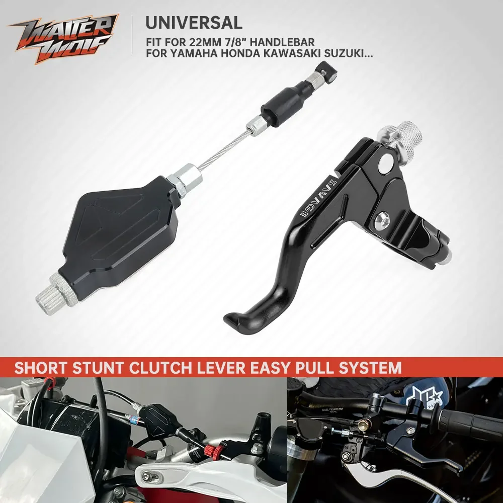 

Off Road Short Stunt Clutch Lever Easy Pull Cable System For Kawasaki Yamaha Honda Suzuki CR CRF XR WR TTR YZ DR RMZ RM KX KLX