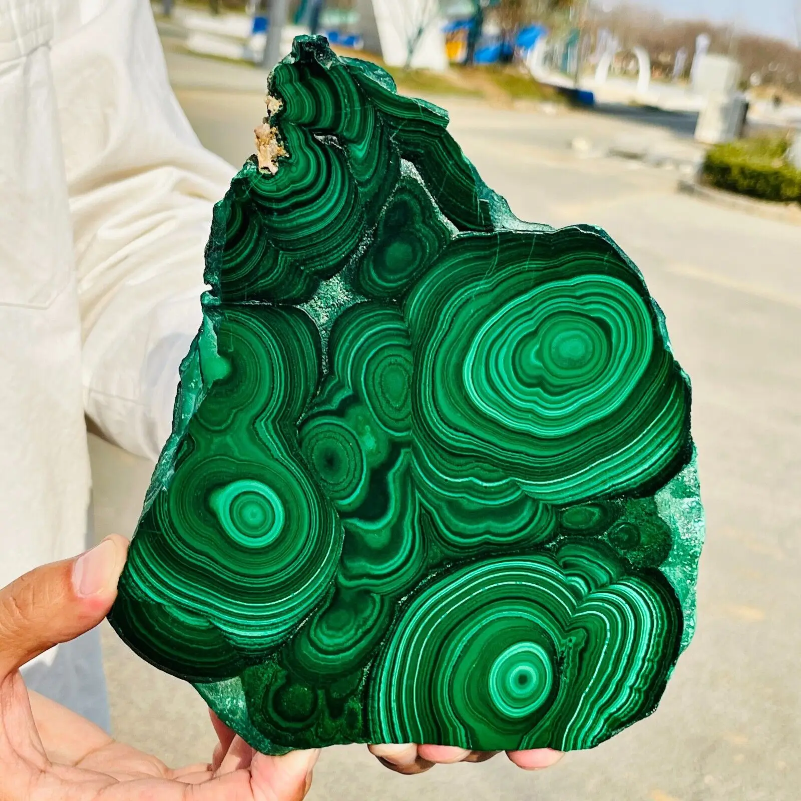 Natural Malachite Slice Quartz Crystal Mineral Specimen, Reiki Healing,Polishing Gemstone, Energy Ore,Home Degaussing Decoration