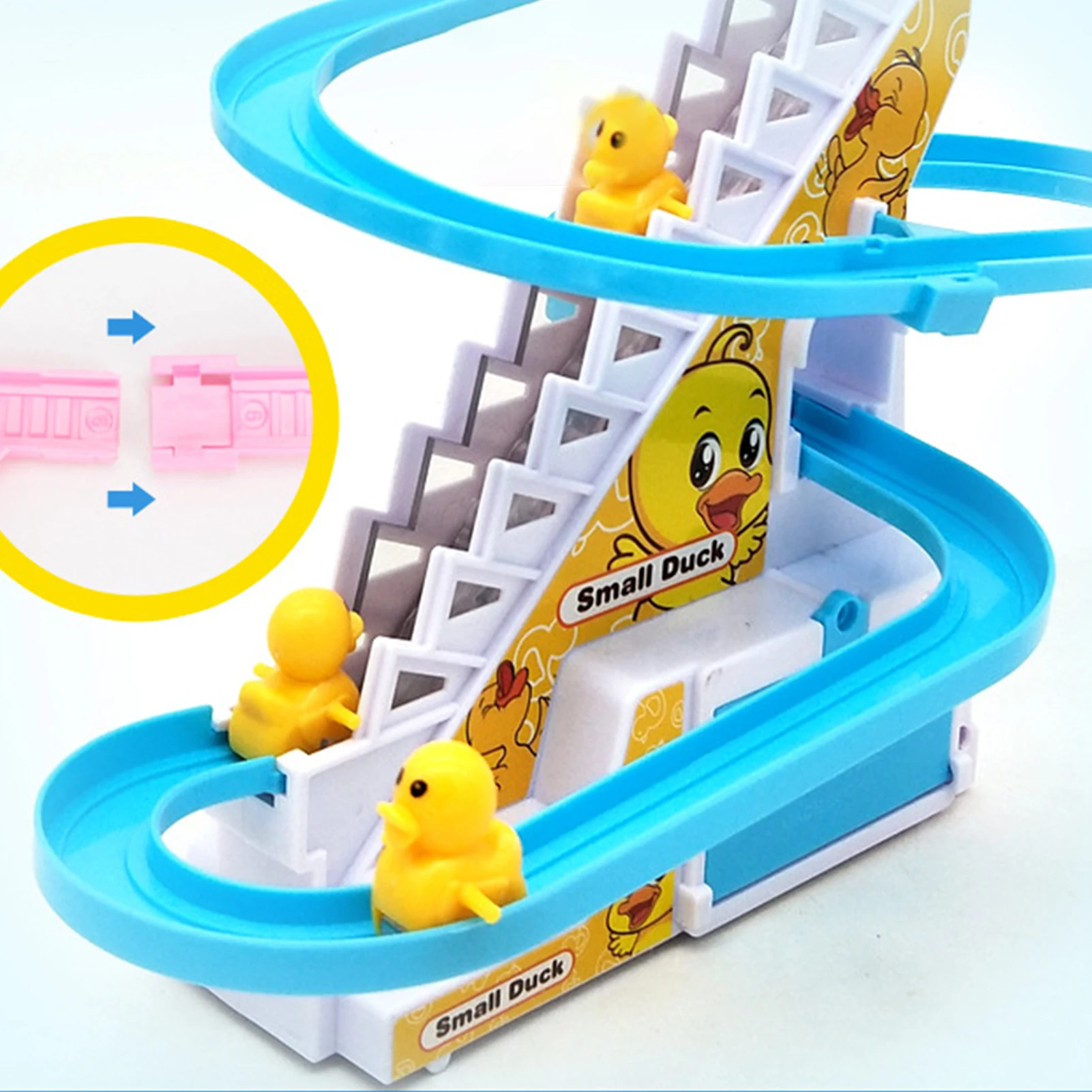 Climbing Stairs Track Toys Cartoon Penguin Dinosaur Dog Duck For Children Electronic Music Kids Funny Boys Girls Birthday Gift