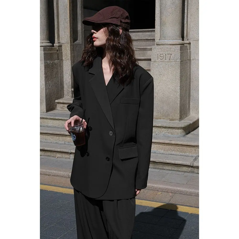 2-A2 Small suit jacket for women 2023 new spring Korean style wide-legged long pantual pants women's suit two-piece suit