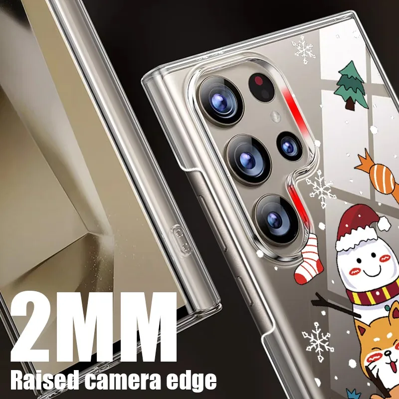 Slim Christmas Santa Claus Case For Samsung Galaxy S24 Ultra S23 S22 S21 S20 FE A14 A34 A52 A53 A54 A15 A25 A35 A55 5G Hard Case