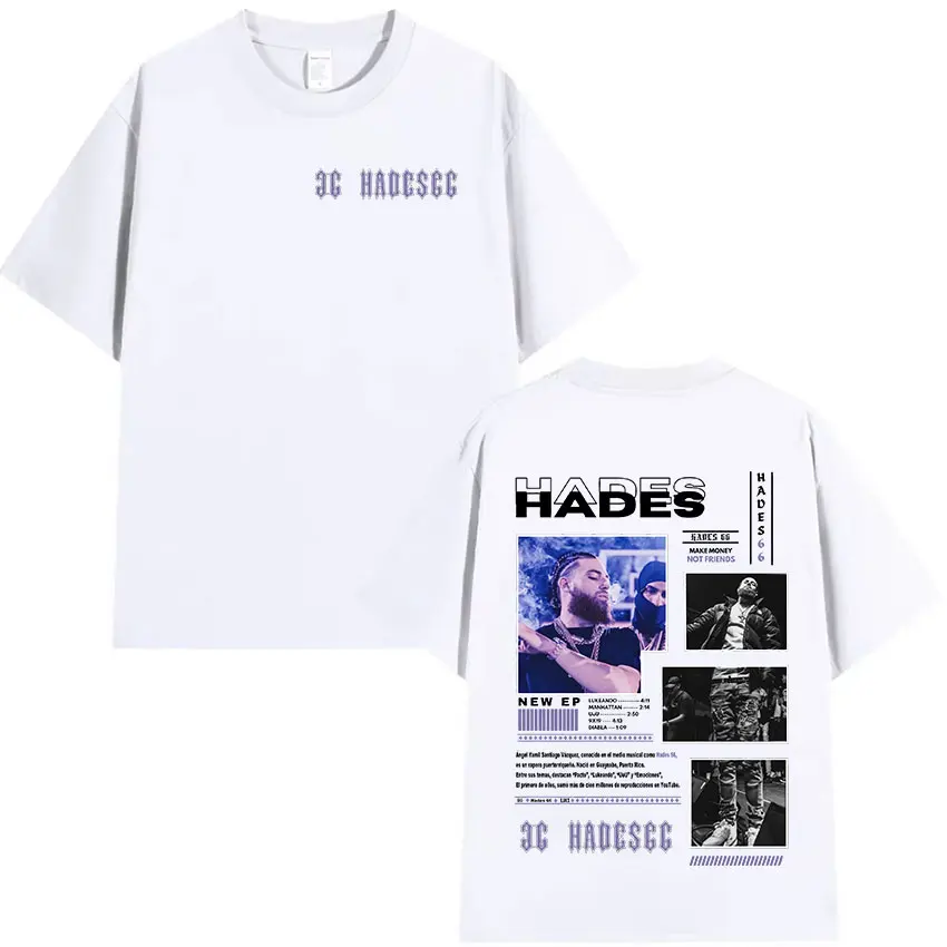 Rapper Hades 66 Make Money Not Friends Tour 2024 Graphic T Shirts Men's Hip Hop Retro Cotton Short Sleeve T-shirt Man Streetwear