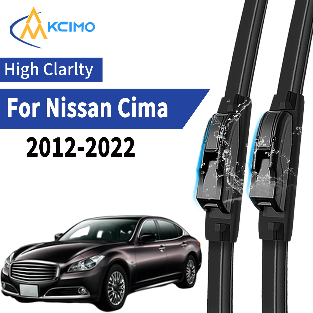 

2pcs Car Front Wiper Blades For Nissan Cima 2012-2022 Windscreen Windshield Wipers Silent Rubber Auto Accessories Replacement