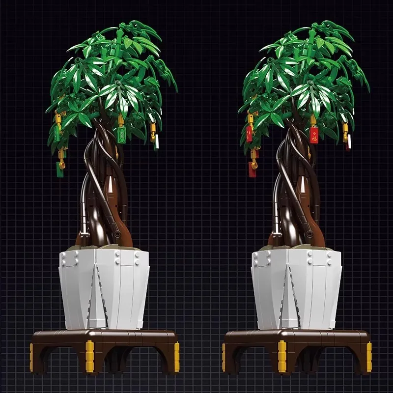 Stampo Re Fiore Albero della fortuna Pianta in vaso Giocattolo da costruzione per bambini Festival di primavera Decorazione della casa10063