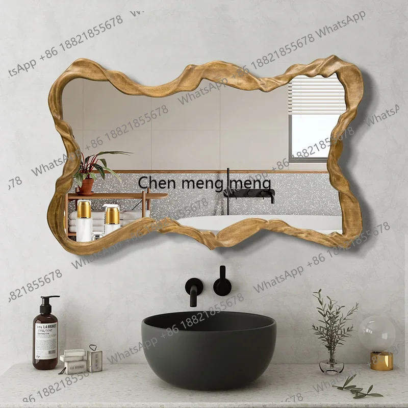 M183 French Style Irregular Full-Length Mirror Luxury Dressing Mirror Entryway Wall-Mounted High-End Decorative Mirror