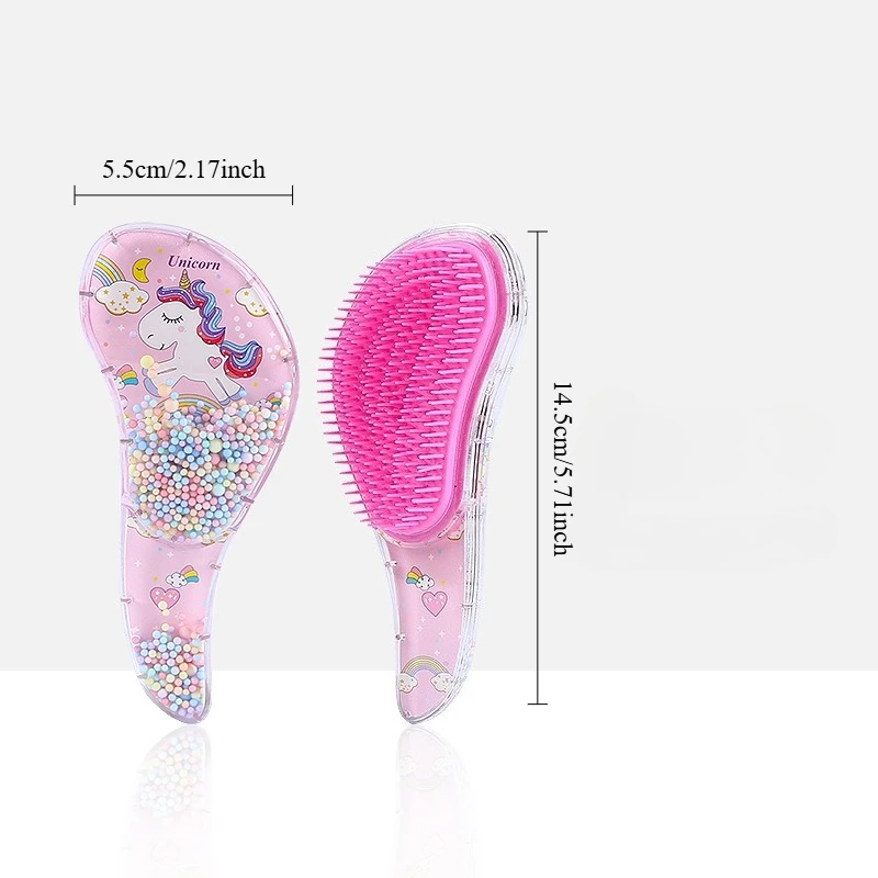 1PC Sternförmige Magische Kämme Cartoon Einhorn Anti-statische Massage Haar Bürsten Verwicklung Entwirren Dusche Massage Kämme Haar pinsel – Detail 7