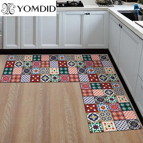 Anti-slip Kitchen Mat Modern Geometric Design YOMDID