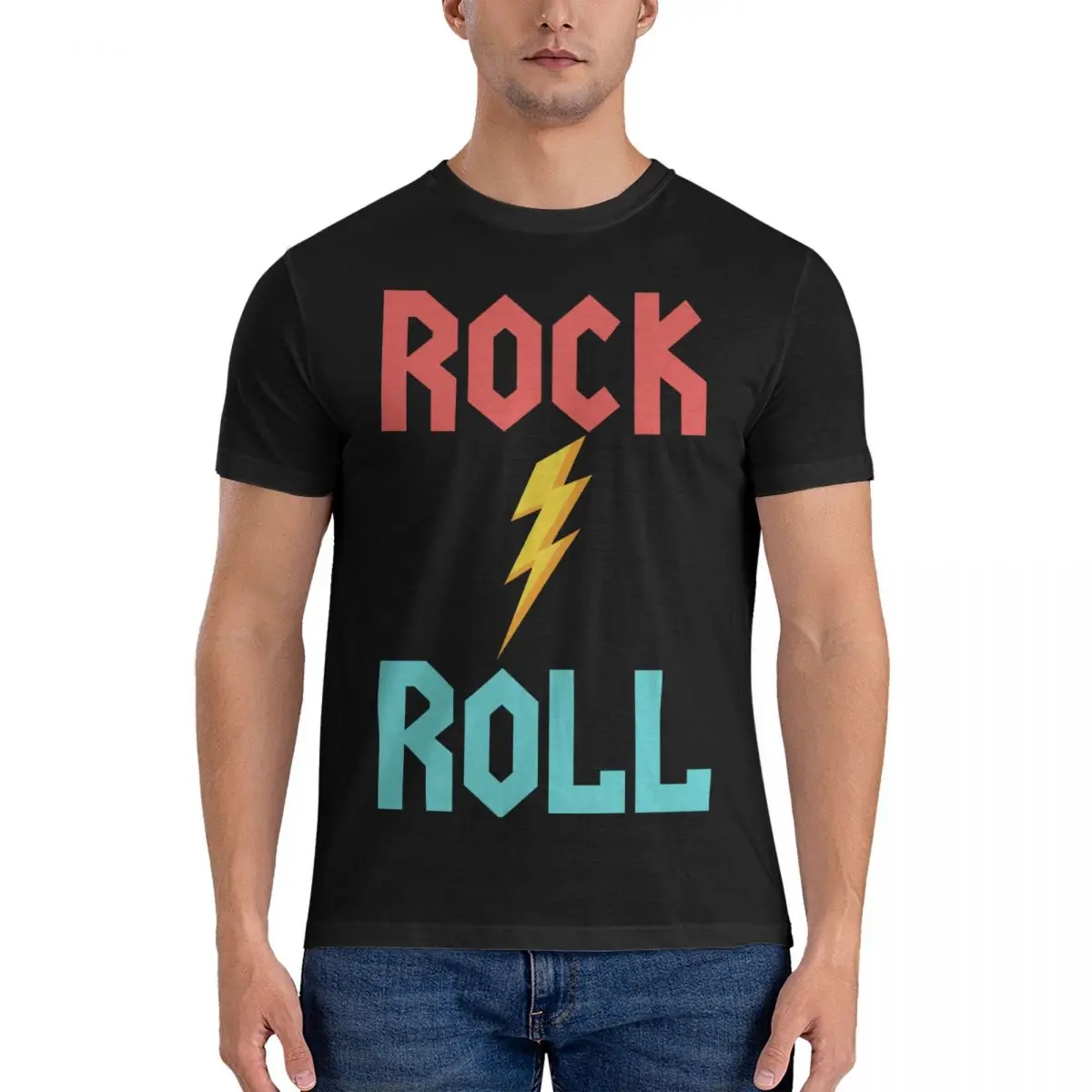 Rock And Roll Men's T Shirt R-Rockstar Game Casual Tee Shirt Short Sleeve Crewneck T-Shirt Pure Cotton Birthday Gift Tops