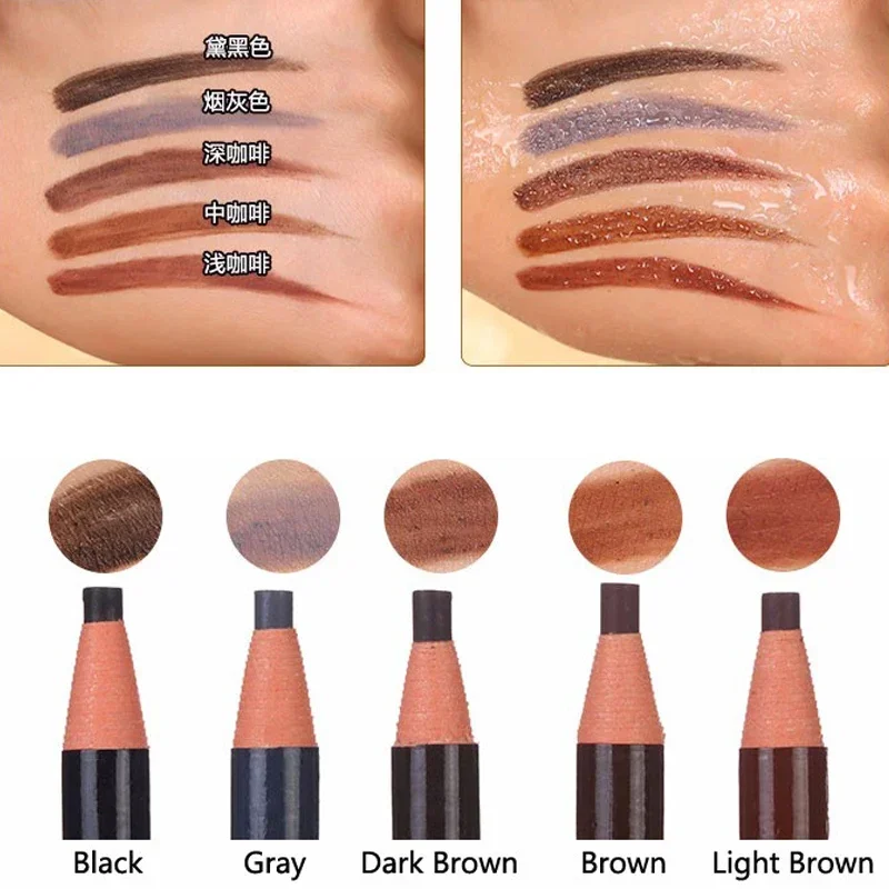 Eyebrow Pencil Waterproof Microblading Pen Long-lasting Brown Eyebrow Enhancer Easy Wear Eye Brow Tint Dye Makeup Pen 12pcs
