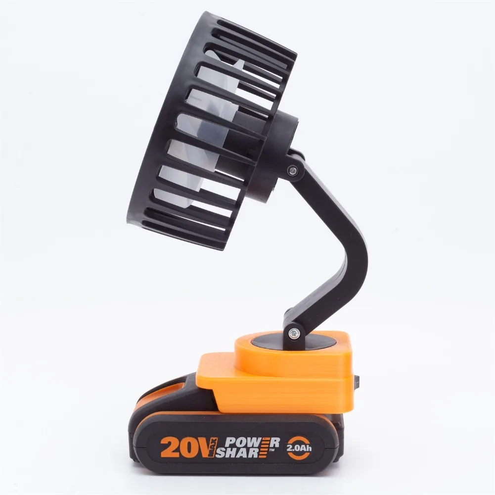 Imagem -02 - Ventilador de Íon de Lítio Portátil para Worx 20v 4pin Lithium-ion Wa3551.1 Wa3561 3563 3564 3567 3864 3553 para Pesca Interna Acampamento Externa