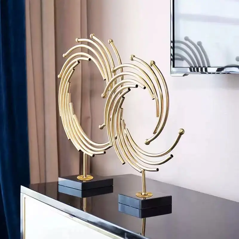 for-36x12x45cm Light Luxury Metal Soft Decoration Model Creative Art Deco Style Home Living Room TV Decoration Birthday Gift#
