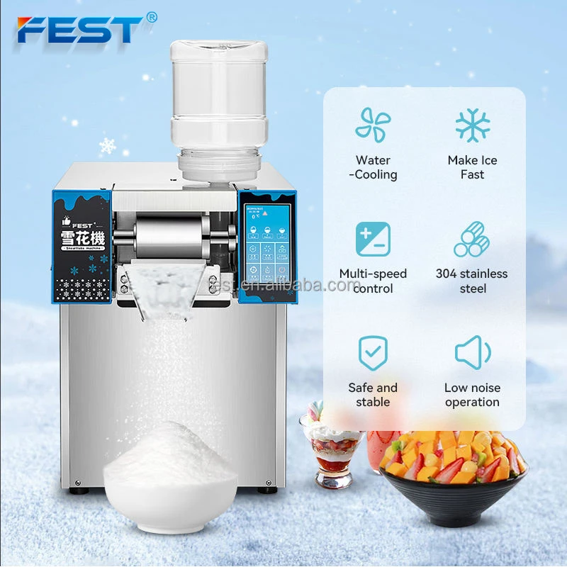 Automatic Clean Snow Flake Ice Machine High Output Solution for Commercial Bingsu and Ice Cream