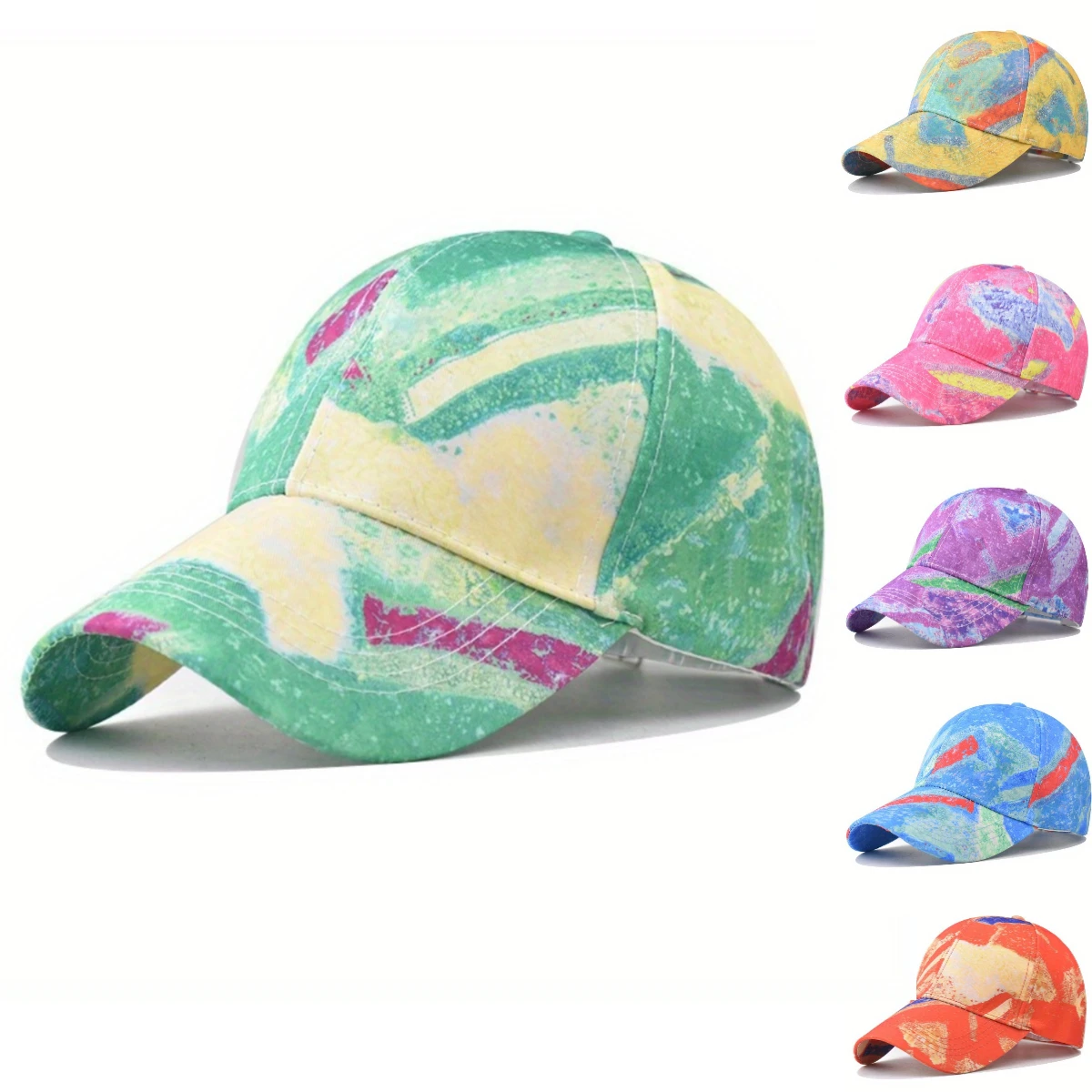 

Unisex Tie-dye Fashion Baseball Hat Ponytail Hat Peaked Cap Outdoor Sports Sunscreen Sun Visor Casual Cap Snapback Dad Hat