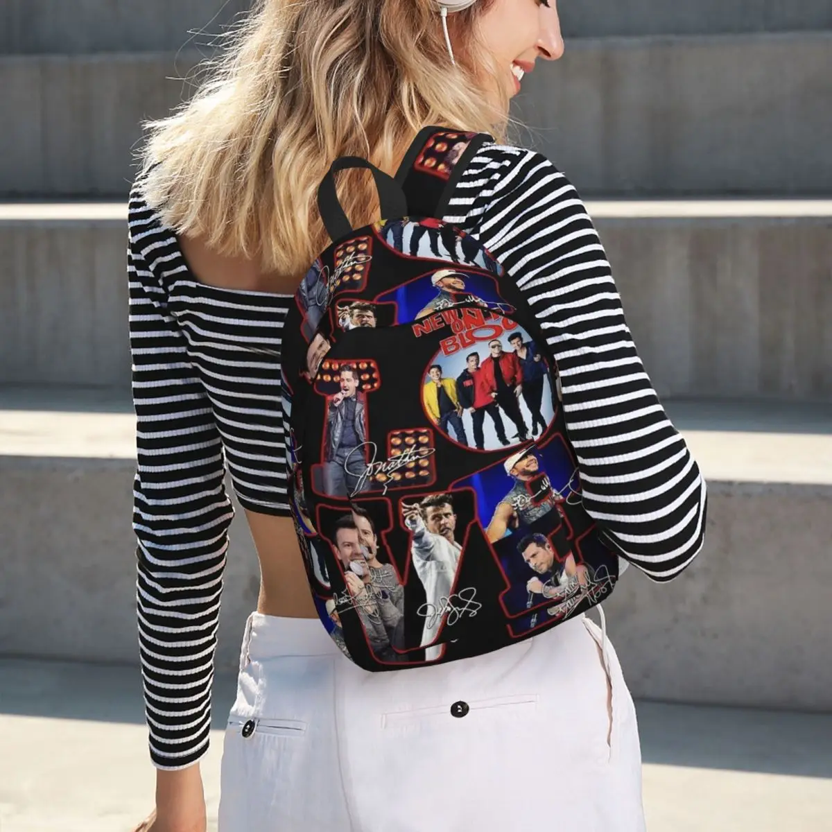 New Kids On The Block Band NKOTB Student Backpack School Bag Hiking Travel Daypack for Men Women Bookbag Shoulder Bags