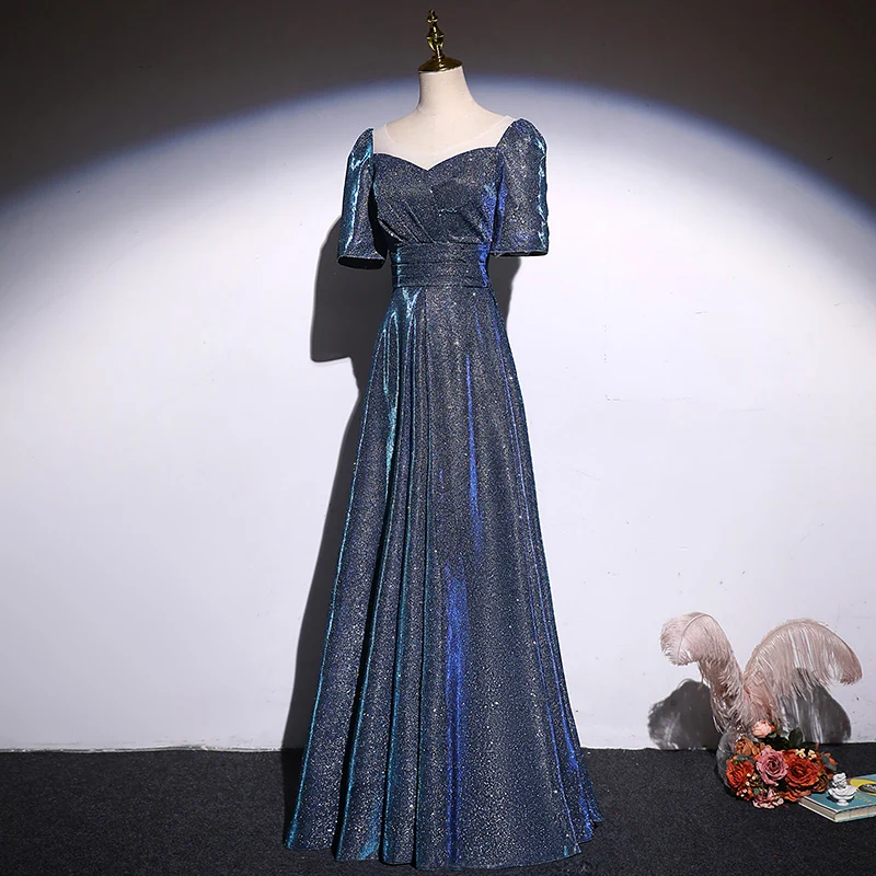 GUXQD – robe De soirée étoilée et brillante, tenue de soirée à manches courtes pour femmes