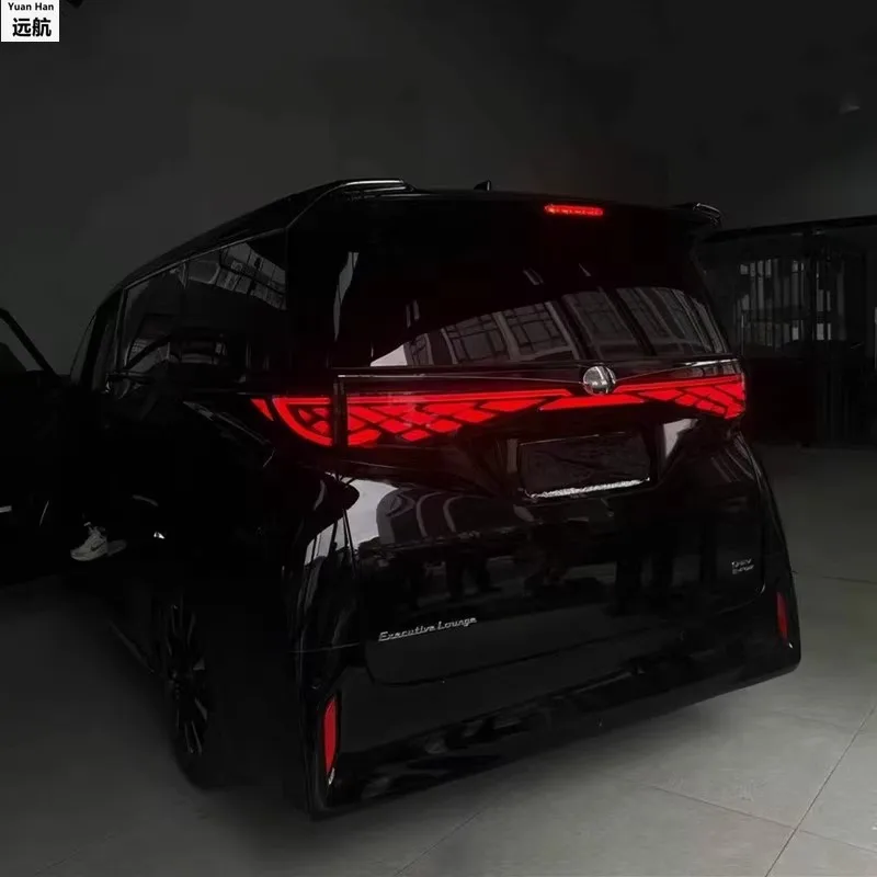 عكس ضوء الفرامل من خلال مجموعة مصابيح لسيارة Toyota Alphard Vellfire 40 الضوء الخلفي المعدل مع إشارة الانعطاف الديناميكية