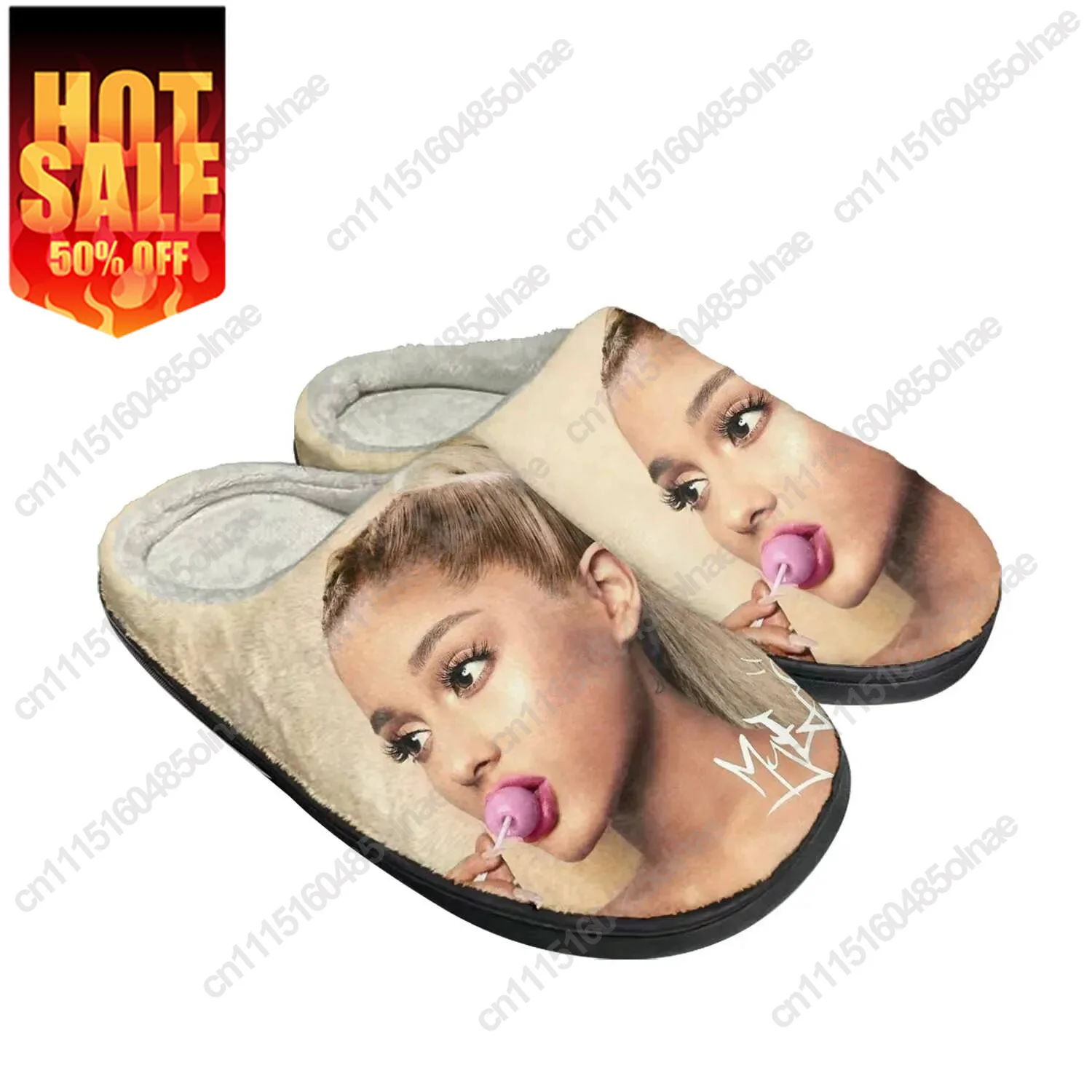A-Ariana Singer Pop Yes, And Home Cotton Slippers Men Women Youth Boy Girl G-Grande Plush Bedroom Keep Warm Shoes Custom Slipper