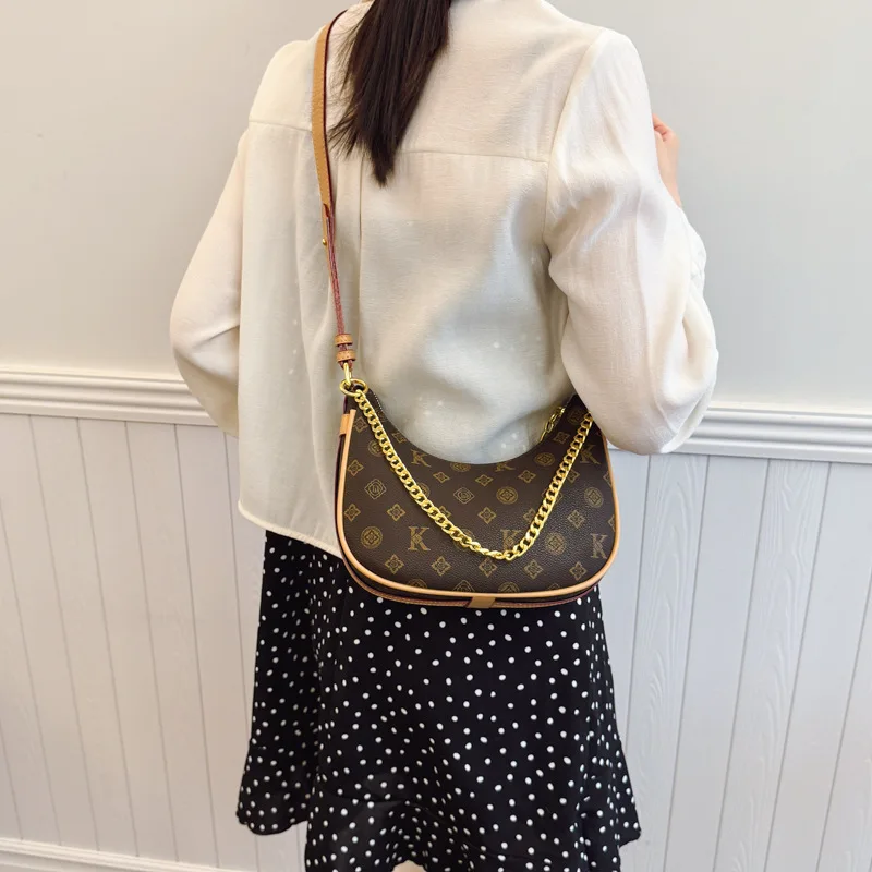 خمر طباعة حقيبة تحت الإبط متعدد الألوان الهلال محفظة للنساء ريترو حقيبة كتف موضة حقيبة كروسبودي شيك يوم إلى ليلة حقيبة ​