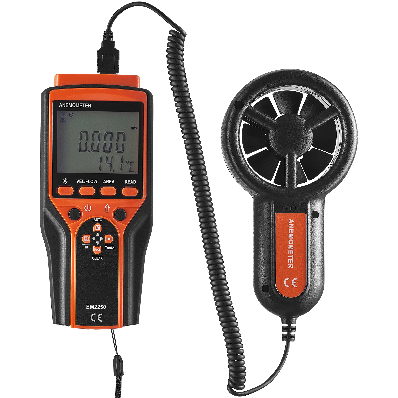 SucceBuy Handheld Anemometer Digital Wind Speed CFM Meter Gauge Measures Wind Velocity Wind Temperature Air Flow Wind Chill