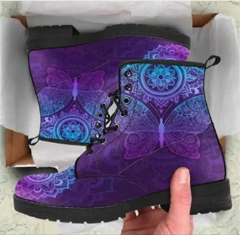 

Maogu Thick Bottom Botas De Mujer Digital Print Autumn High Top Skull Pattern Boot 2024 British Women's Fashion Work Boots 43