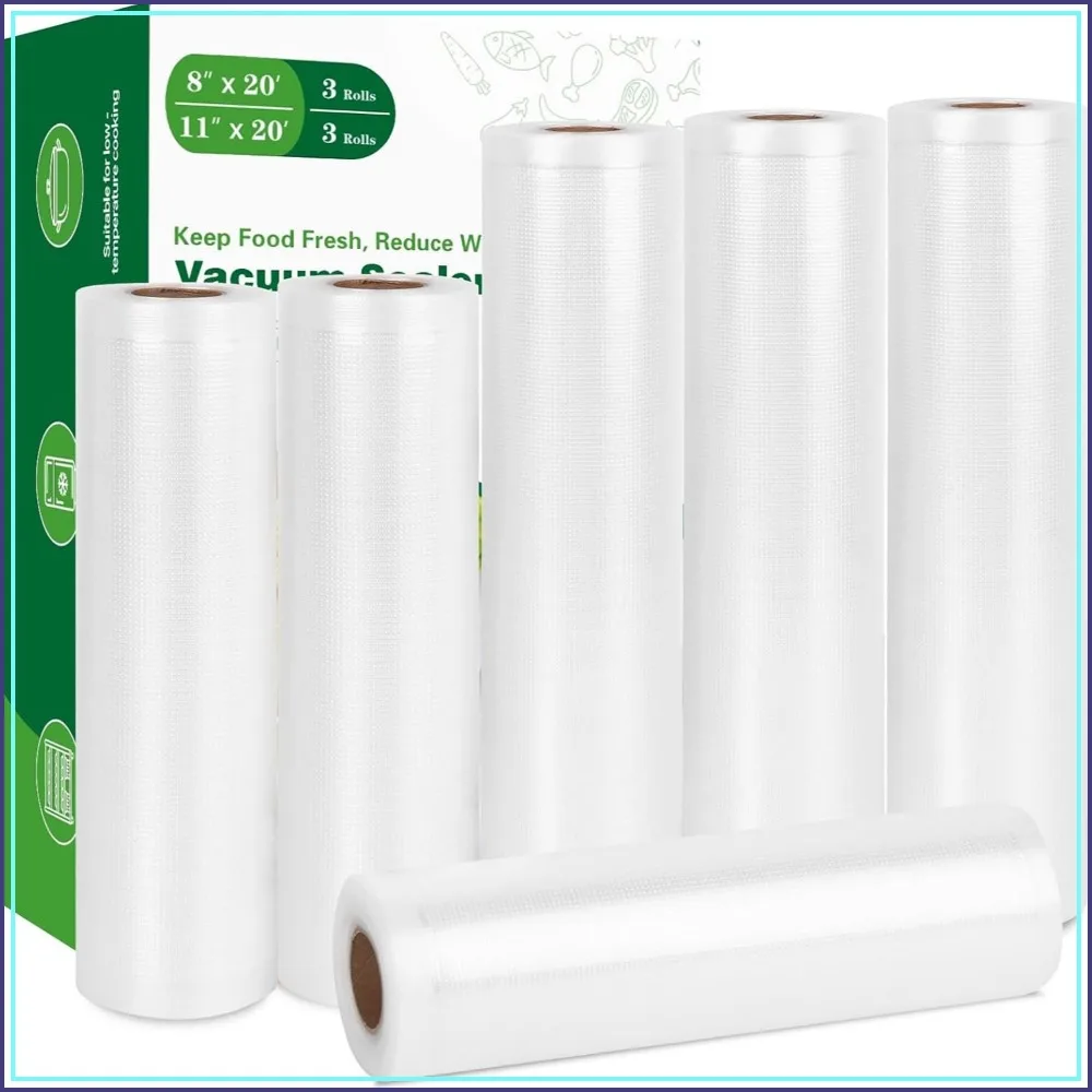 Customizable Vacuum Sealer Bags, 6 Pack 3 Rolls 11