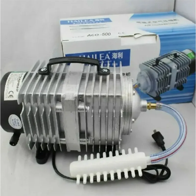 Nowa elektromagnetyczna sprężarka powietrza Hailea ACO-500 500W 420L/Min do akwarium - pompa powietrza AC Oxyen do akwarium.