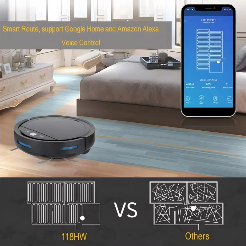 3 in 1 Smart Automatic Self Charging Electric Robot Vacuum Cleaner With Mop Sweep Function Tuya for Home House Floor Wet and Dry