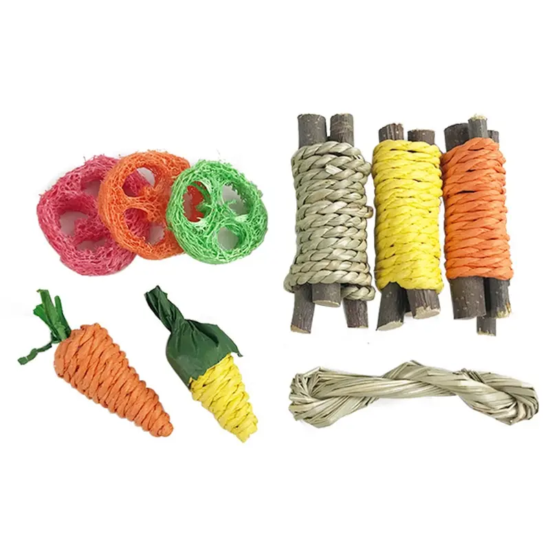 Rabbit Chew Toys For Teeth Grinding Bunny Molar Toys Improve Dental Health For Hamsters Chinchillas Guinea Pigs Wooden Snack - Image 2