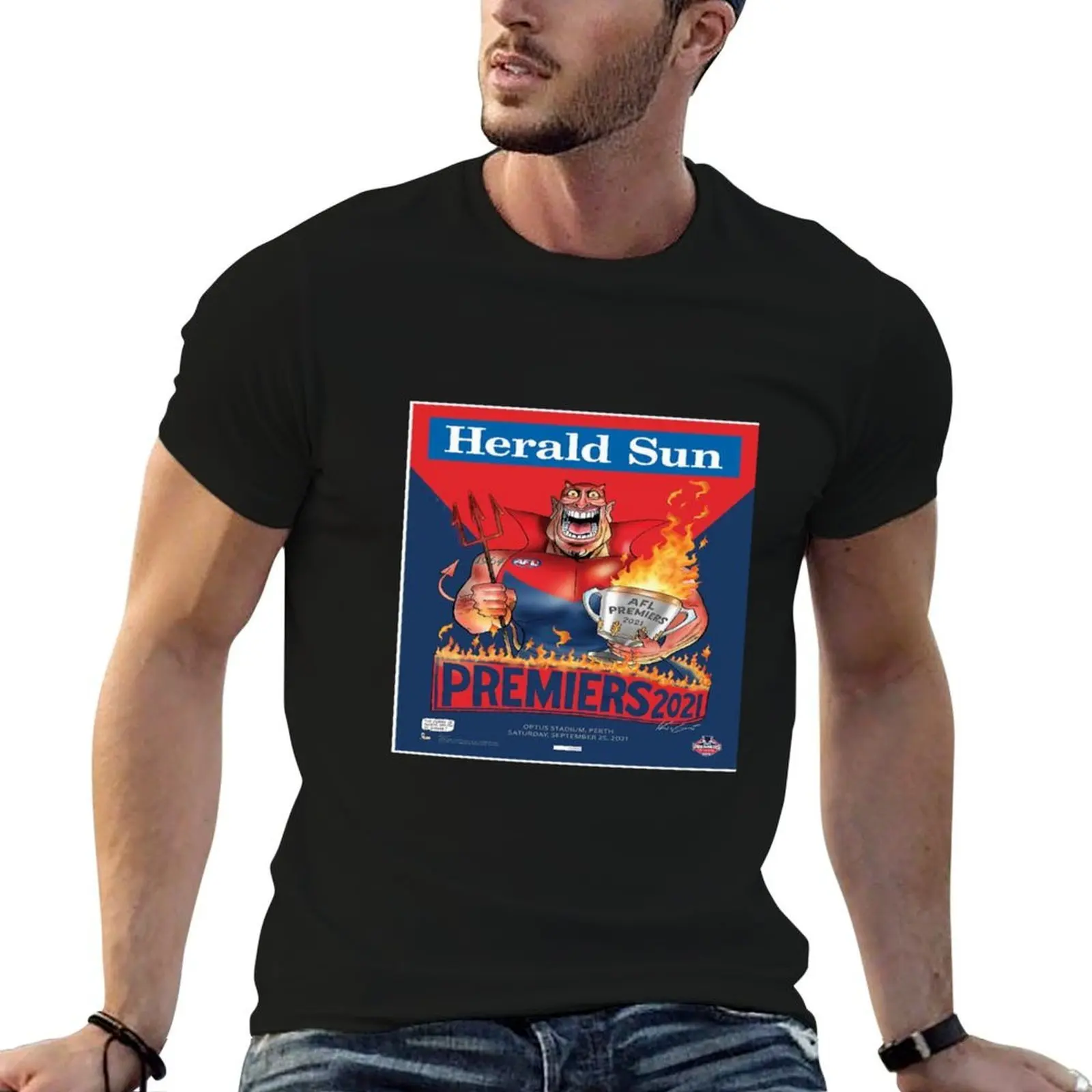 Melbourne Demons Premiers 2021 T-Shirt t shirts for man graphic vintage man graphic t shirt t shirts cotton 100% T-shirt