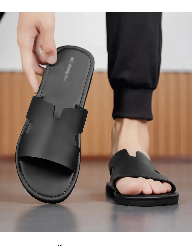 Men's One Strap Roman Sandals Slippers, Cross Border Fashion Casual Slides Plus Size Large Size Outdoor Shoes