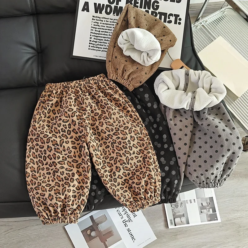 0-7Y Winter Fleece Kids Pants Thick Thermal Children's Trousers Child's Pants for Boys & Girls Warm Child's Trousers