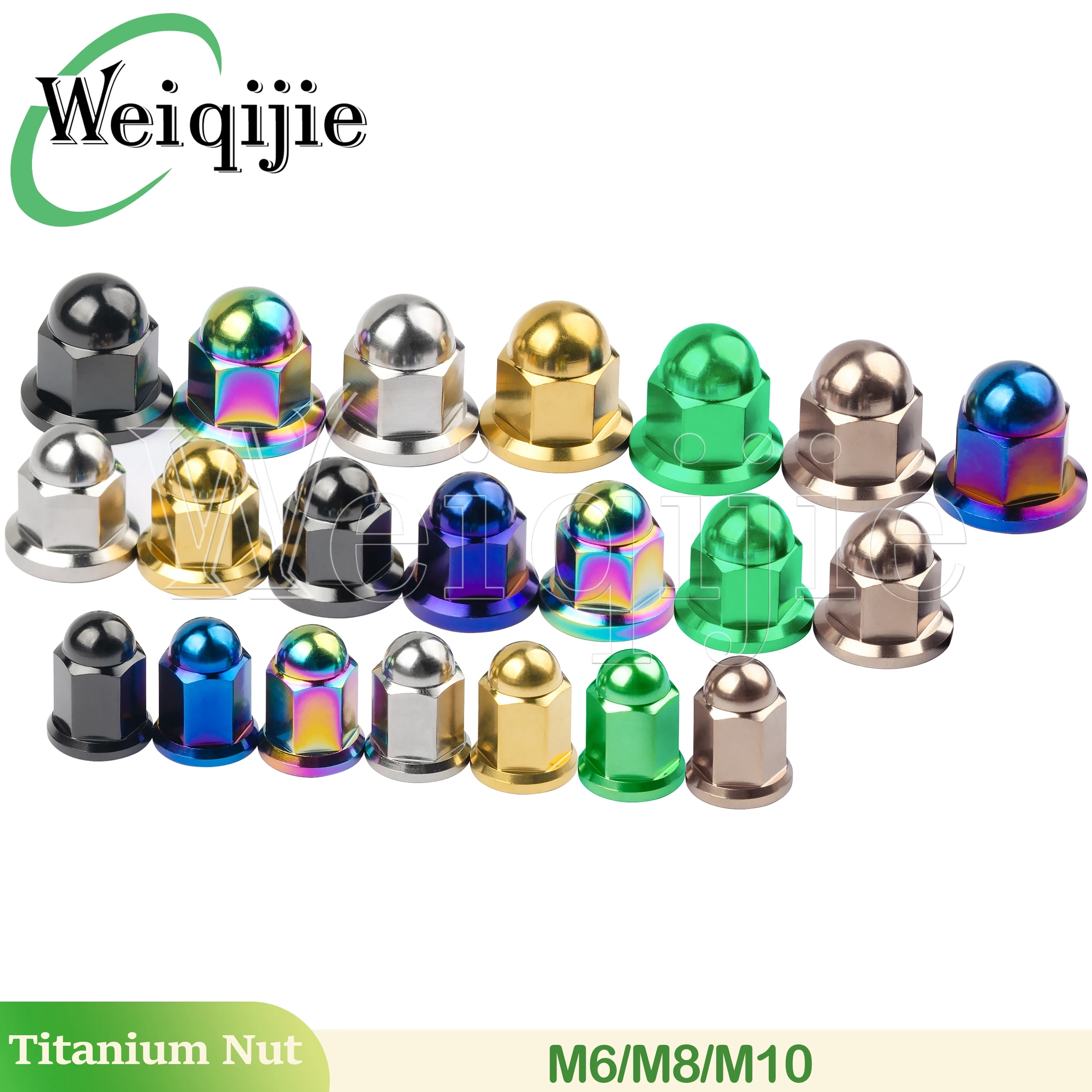 Weiqijie Titanium Nut M6x1.0mm M8/M10x1.25mm for Bicycle and Motorcycle Dome Flange Lock Nut