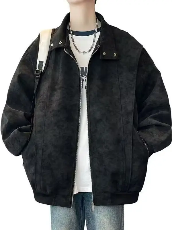 

Cleanfit American High Street PU Leather Jaet Men's Trendy Harlingon Street Sle Couple's Outerwear Casual Windproof