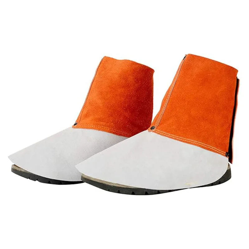 Cowhide Electric Welding Foot Guard Cover, Heat Insulation Welder Foot Guard, Anti-splash Shoe Guard, Fireproof Flower Splash